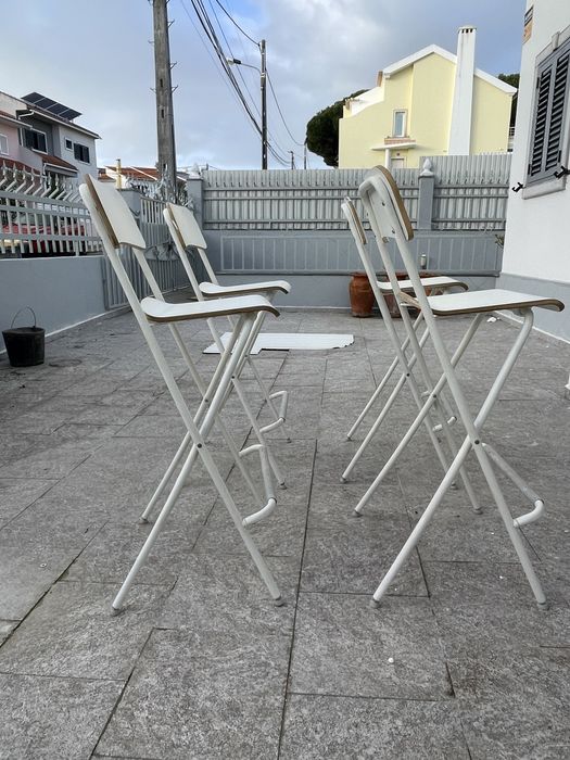 Cadeiras altas brancas – conjunto de 4