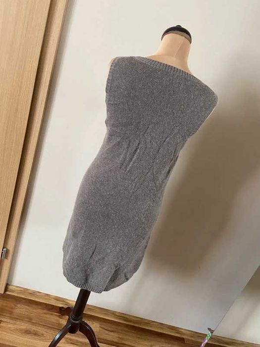 Xl sukienka sweterkowa sweter braz bez 40 42 kaszmir merino welna wool