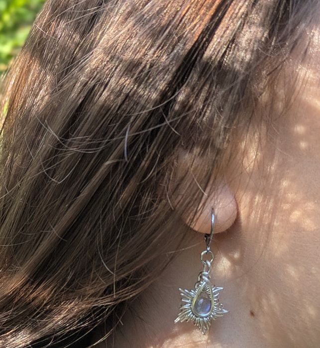 Kolczyki handmade wire wrapping