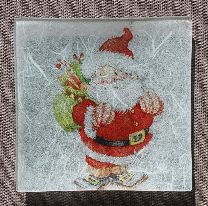 Covilhete de vidro com decoração artesanal em tema de Natal (NOVO)