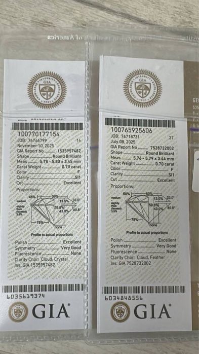 Сережки пусети з діамантами 1.40ct  Біле золото