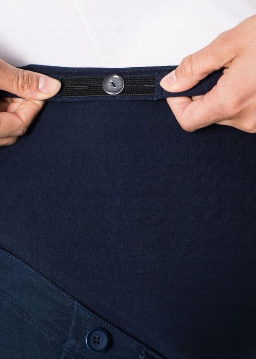 B.P.C bermudy ciążowe z pasem na brzuszek granatowe 36.