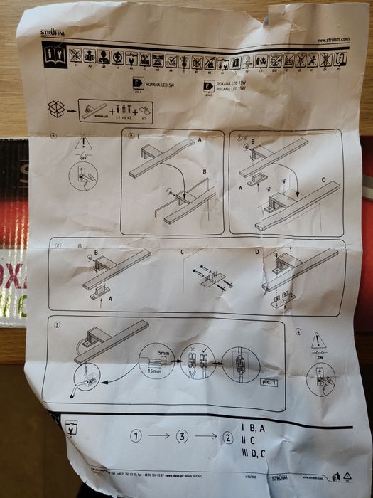 Lampa kinkiet nad szafkę lustro chrom 60cm