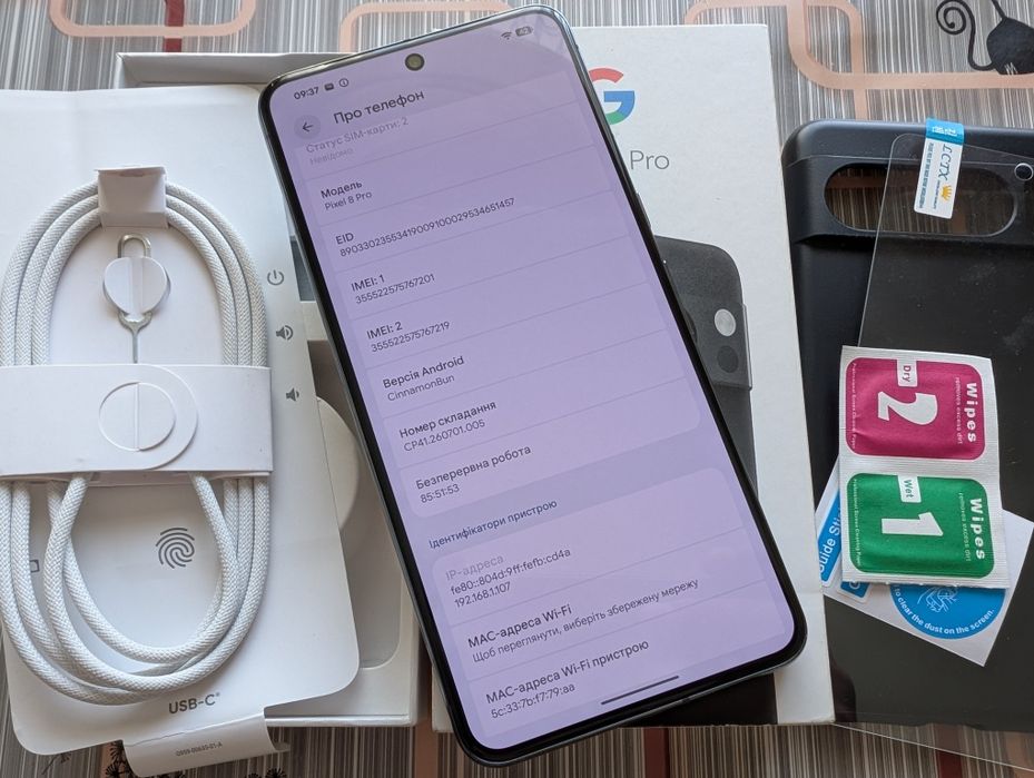 Супер Стан Google Pixel 8 Pro 12-128Gb Obsidian/Neverlock/2-Sim/NFC/326 циклів/Супер Камери/Без Вигорання/Без Дефектів
