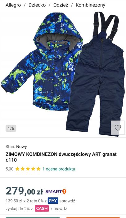 Komplet zimowy narty kurtka spodnie 104