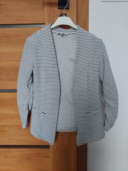 Marynarka w paski biało jasnoniebieskie tom tailor xs 34