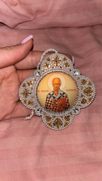 підвіска оберіг для військових у машину талісман ікона Богородица святий Миколай