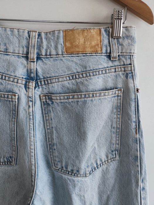 Spodnie jeansowe szerokie nogawki wysoki stan Zara