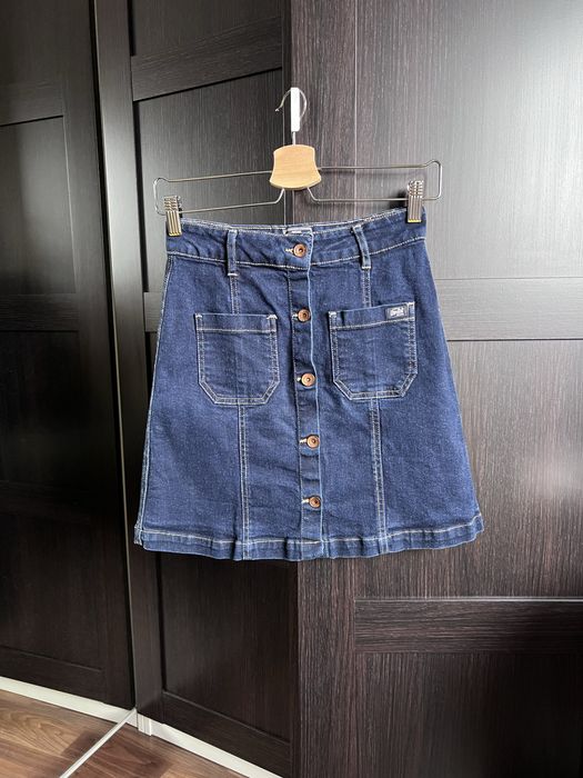 34(XS) granatowa spódnica jeans Superdry
