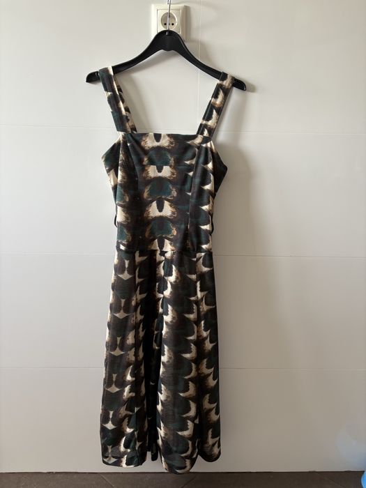 Vestido Mango Alças forrado castanho