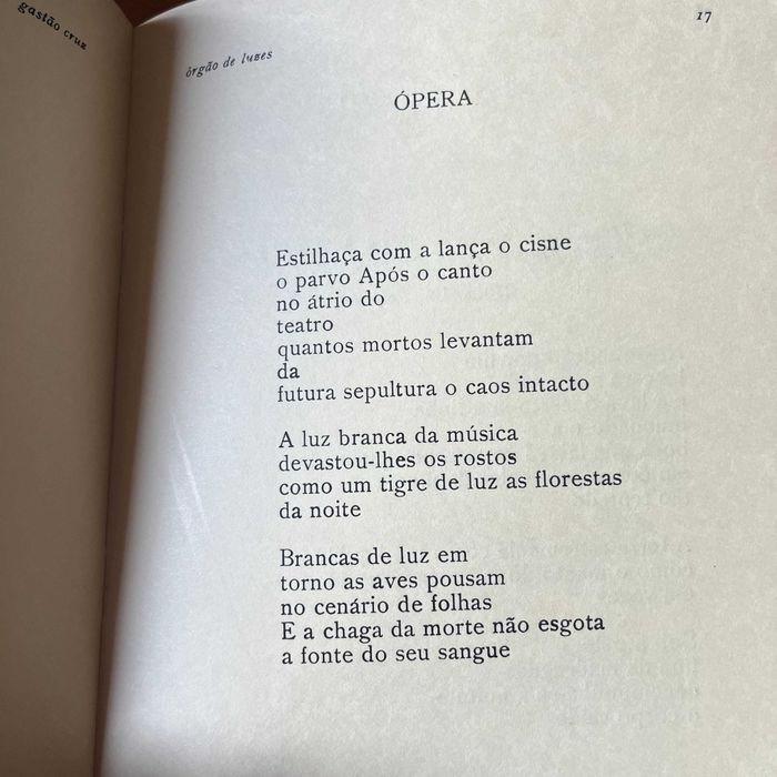 Gastão Cruz - Órgão de Luzes (1.ª edição, 1981)