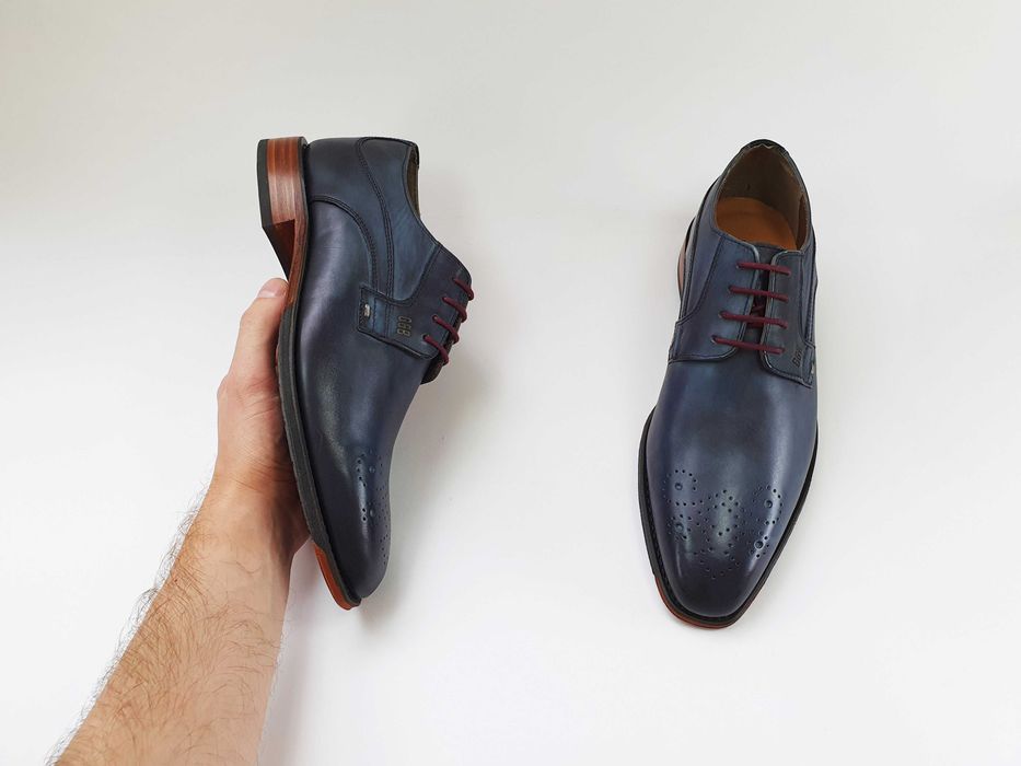 Сині чоловічі туфлі 40 25.5 см