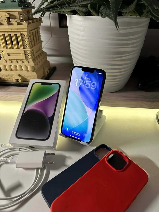 iPhone 14 6 GB / 128 GB 5G czarny JAK NOWY / 86% / FULL ZESTAW
