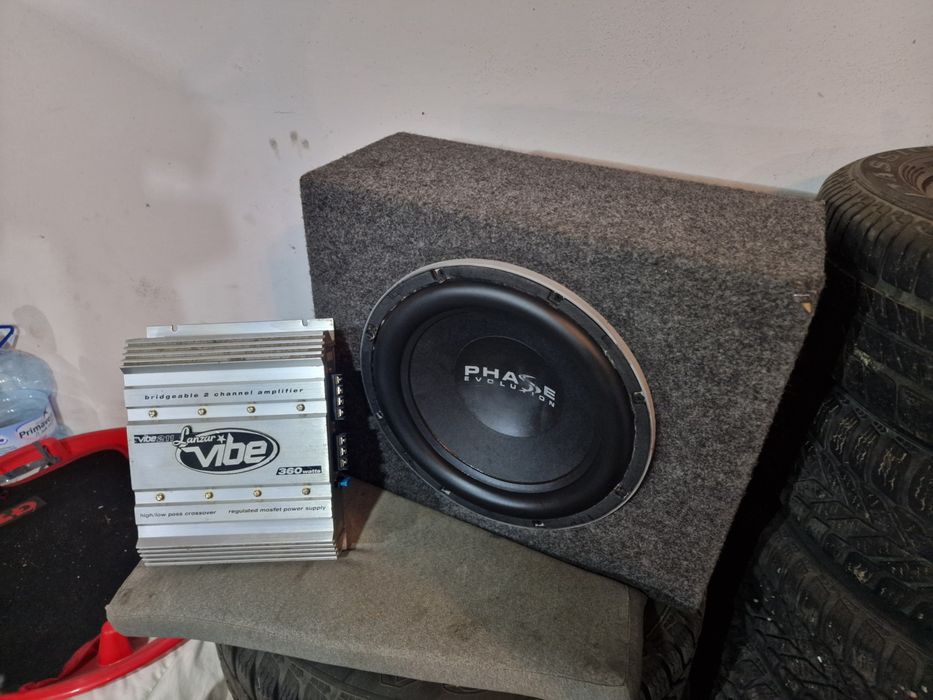 Phase Evolution SX12 i Wzmacniacz Lanzar Vibe 211 Głośnik 30 cm Subwoofer skrzynia basowa Tuba 300 Rms Car Audio