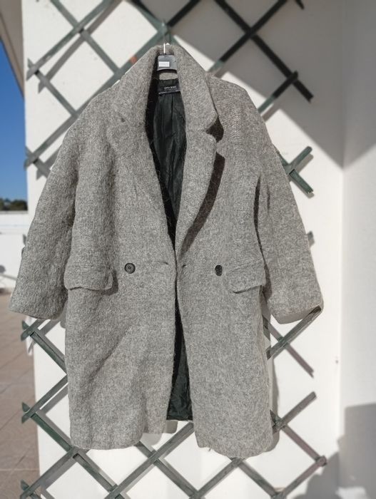 Casaco Comprido Cinza – Zara | Tamanho M