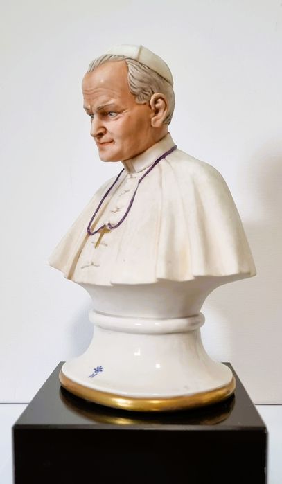 CAPODIMONTE®- popiersie Papieża Jana Pawła II - R.GUIDOLIN Vintage