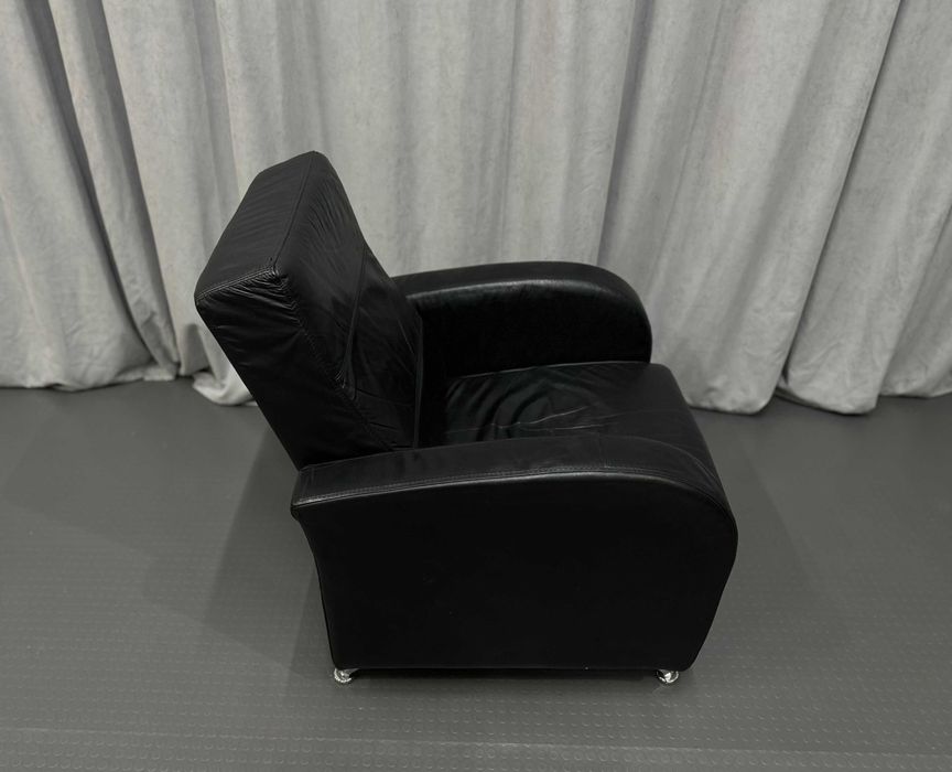 М'яке чорне шкіряне крісло-реклайнер/шкіряні крісла/меблі з Європи