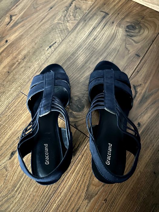 Sandały granatowa 38 - damskie