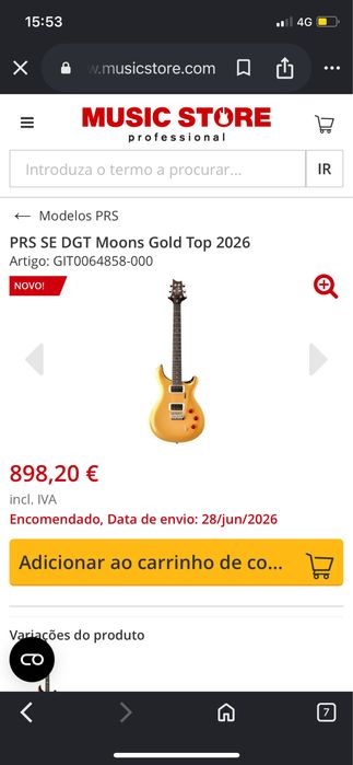 PRS DGT Moons Gold top