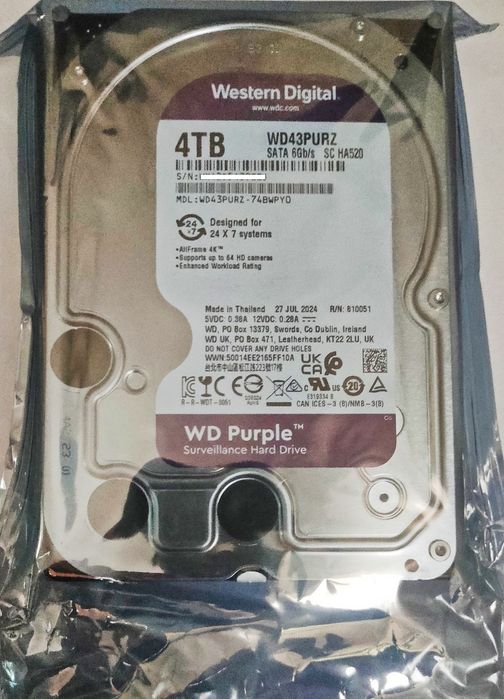 Жорсткий диск  Western digital WD Purple 500Gb 1TB, 2TB, 3TB, 4TB, 8ТВ