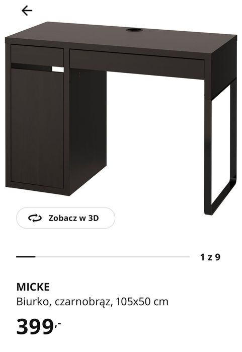 Biurko IKEA Mickey czarny brąz