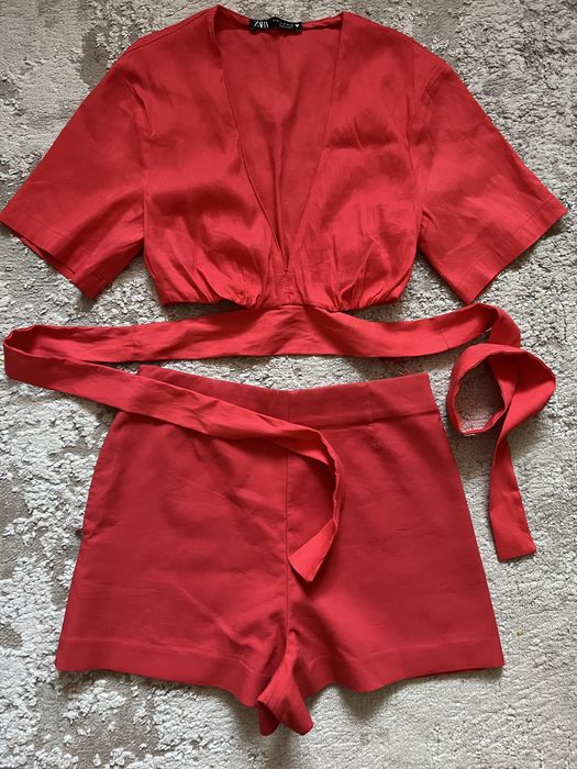Костюм zara,шорти-спідниця і топ xs