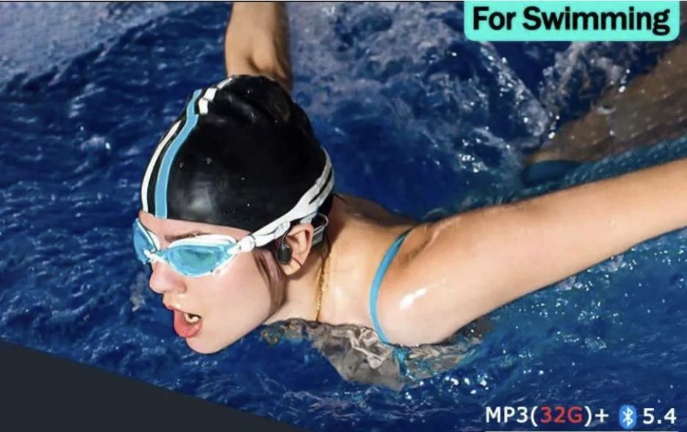 Bluetooth навушники з кістковою провідністю водозахищені з MP3 плеєром