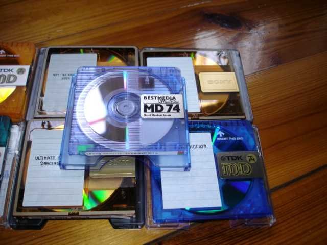 MiniDyskietki 20sztuk Sony Tdk Basf 74minut stan bardzo dobry+naklejki
