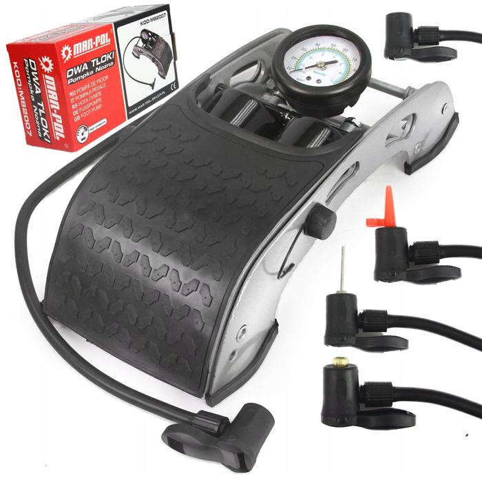 Pompka Nożna Dwutłokowa Samochodowa Rowerowa Rower