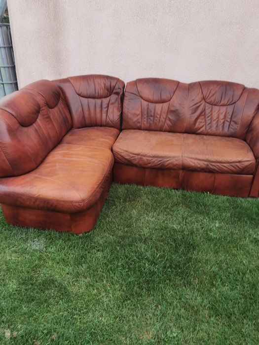 Wersalka rozkładana skórzana