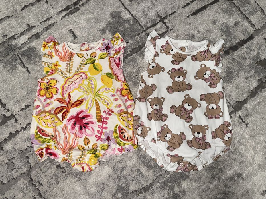 Next та h&m літні ромпер, сукня, худі, бодіки 80 см