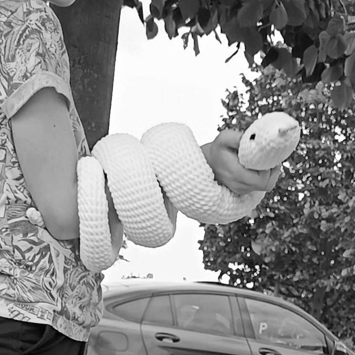 Duży wąż 150 cm na szydełku - mięciutka, ręcznie robiona przytulanka