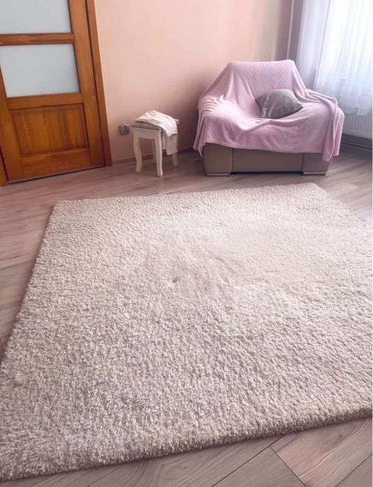 Dywan shaggy 200x200 cm – gruby, miękki, jasny