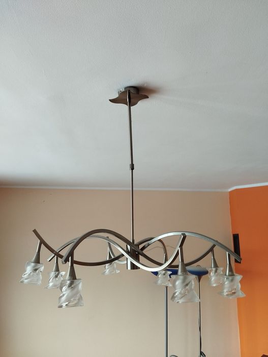 Zestaw lamp do salonu/ jadalni + 2 kinkiety