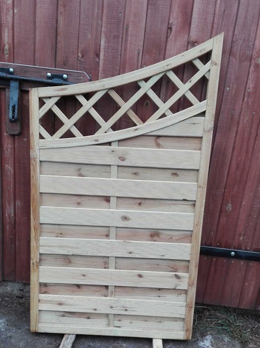 płot ogrodowy lamelowy panelow drewniany GRUBY nie markietowy 180x180