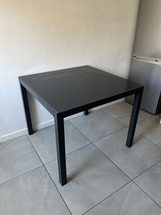 Mesa metal e vidro 90x90cm