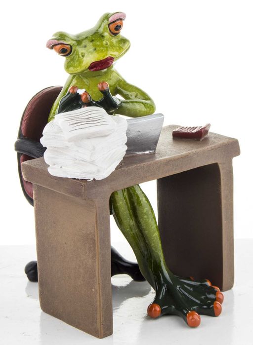 Figurka żaba żabka księgowa