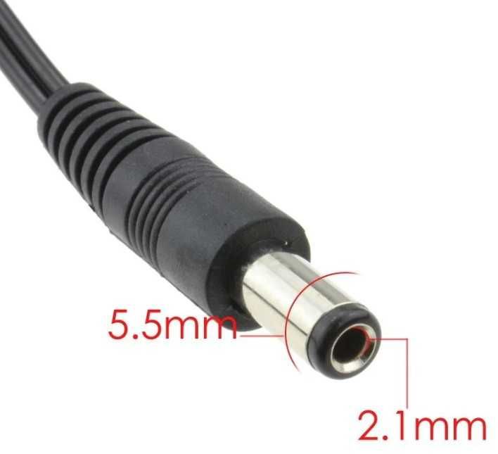 Кабель питания 5,5мм X 2,1мм, длинна 1 м. (+ переходники 10 шт.)