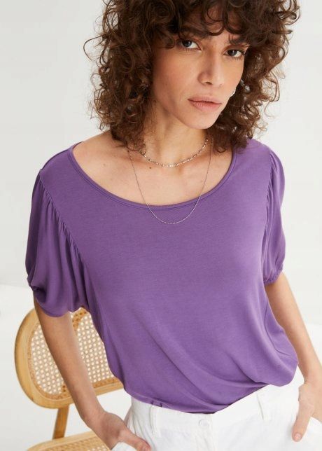 AG9566 bluzka fioletowa nietoperz r.48/50