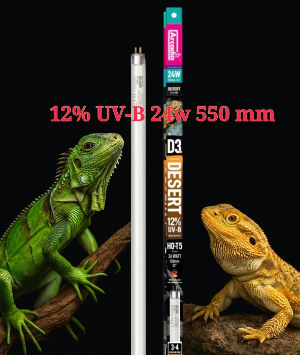Лампа для рептилій Arcadia D3+ 24w, 12 UVB, 550mm