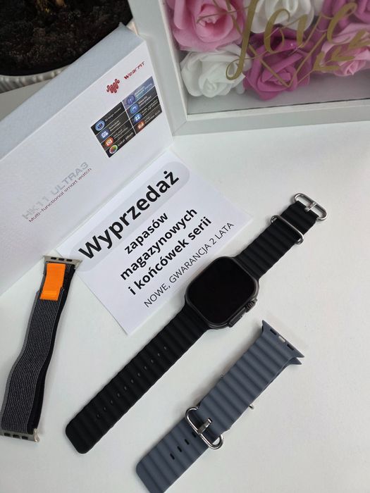Smartwatch HK Ultra3 – nowość 2025, AMOLED 2,12”, 2 paski, nowy