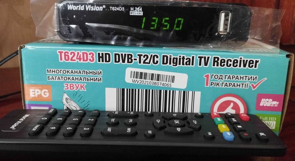 Т2 тюнер World Vision T624D3 - качественное изображение и приём
