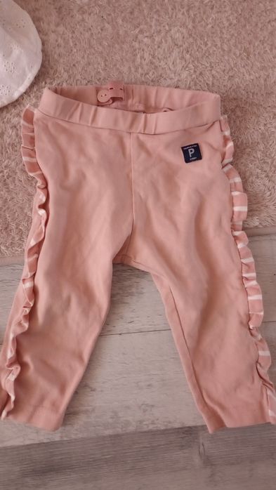 Jeansy getry kapelusz haft zestaw na dziewczynkę ok 62-68cm