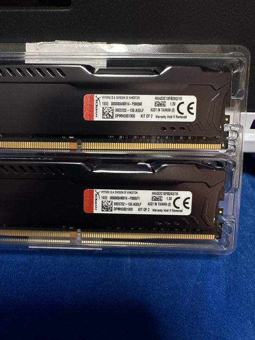 Оперативна памʼять ddr4 16gb  (Kit 2x8gb) 3200mhz HyperX Fury Black