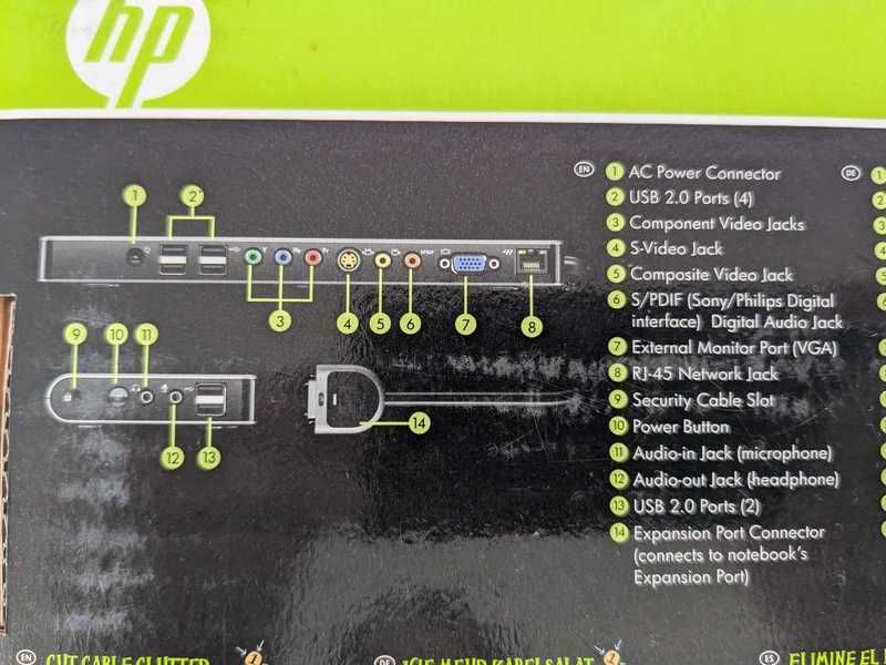 HP Notebook QuickDock ES632AA para Pcs Portáteis Nova na Caixa