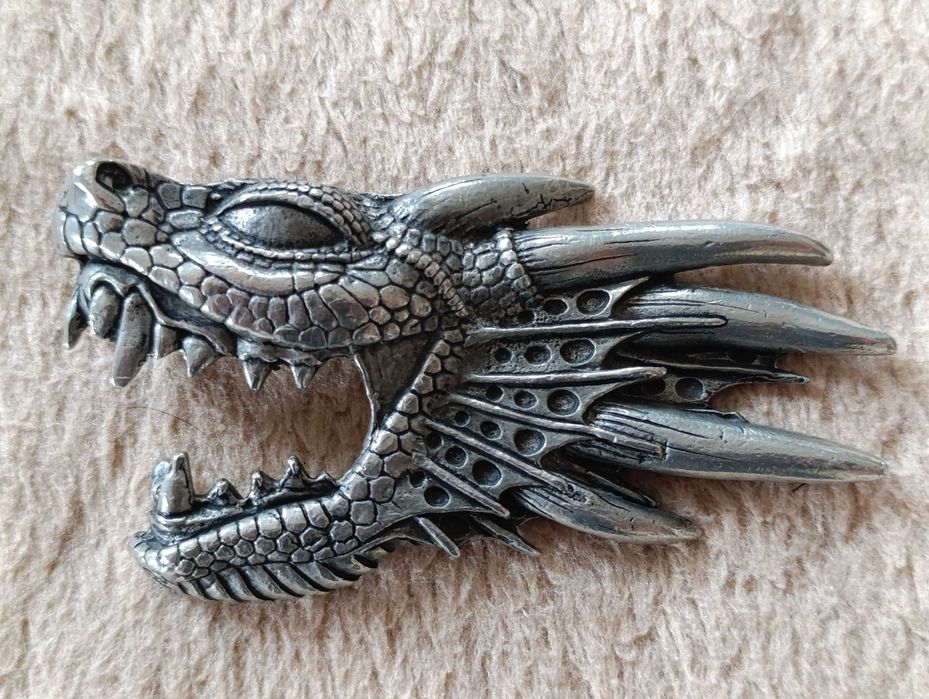 Stara klamra do paska Alchemy Gothic – metalowa, ciężka