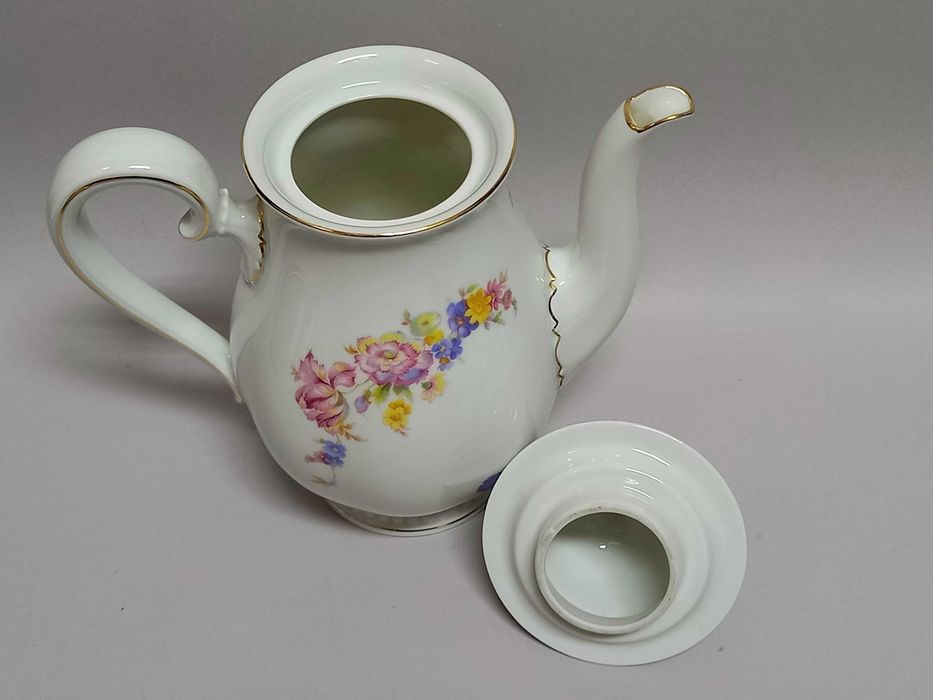 Garnitur do kawy, dzbanek, cukiernica i mlecznik, Rosenthal Perlrand
