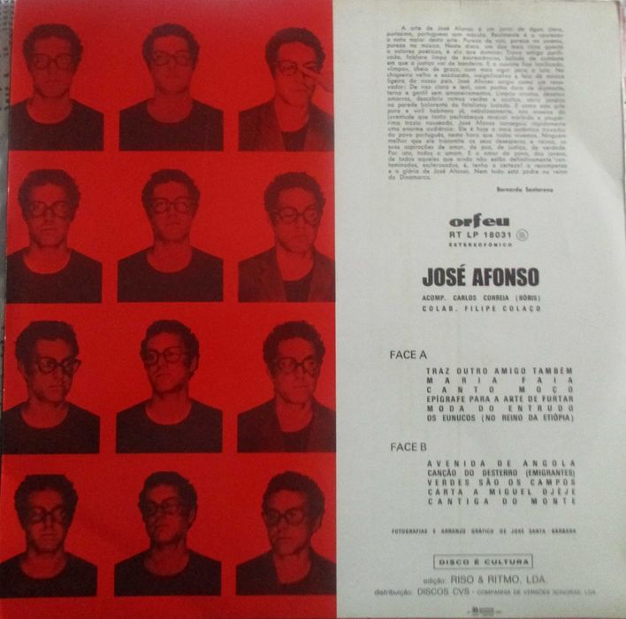 José Afonso	- - - - -		Traz Outro Amigo Também	- - - - -	LP