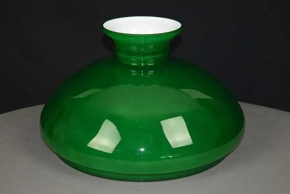 Szklany Klosz do l. naftowej_ZIELONY POŁYSK_ otwór mont 228mm