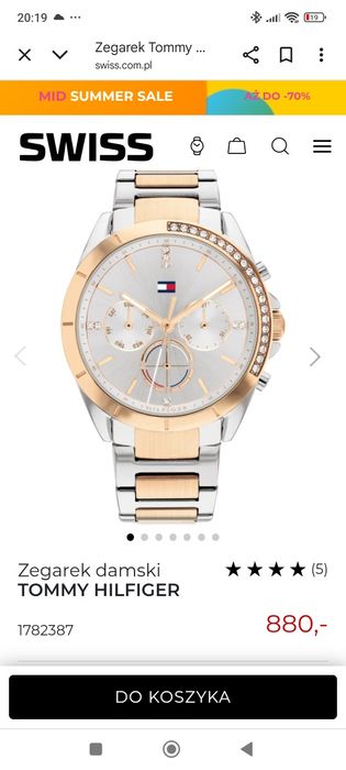 Damski  Zegarek  Kryształkami 
TOMMY HILFIGER